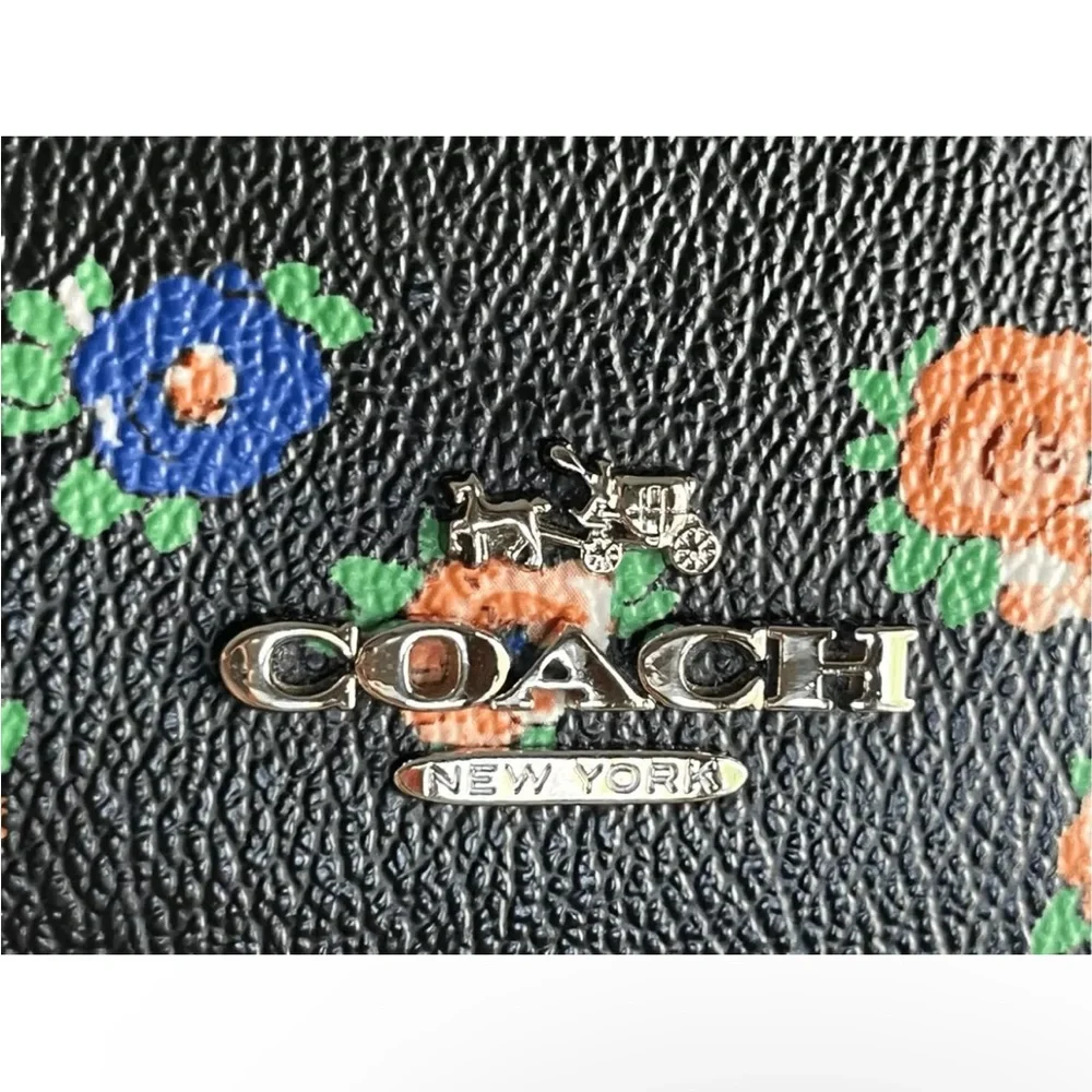 Beautiful COACH Black Floral Handbag Mini Tote Bag See Description NWOT - Picture 11 of 13